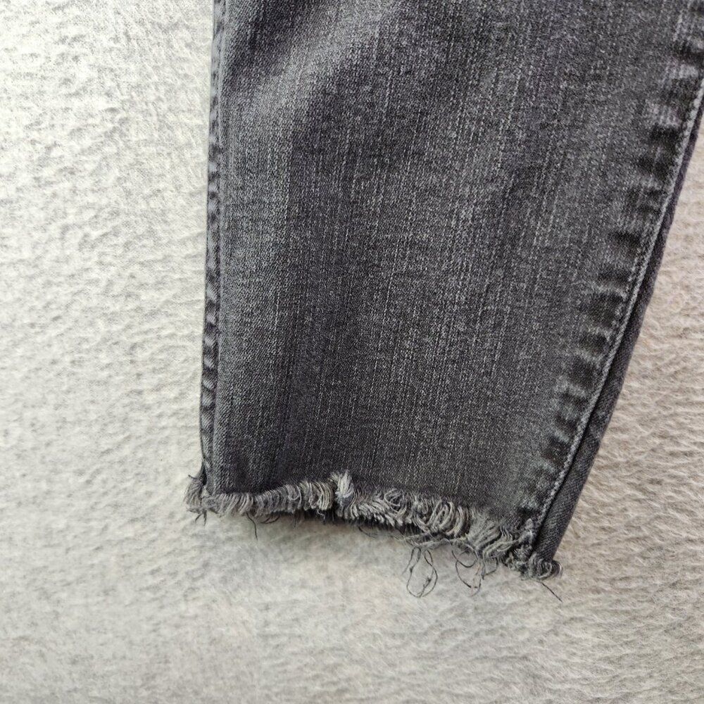 Madewell Jeans Womens 34P Petite Black 10" High Rise Skinny Raw Hem Button Fly - Picture 4 of 16